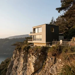 house built on the side of a cliff, award winning photo