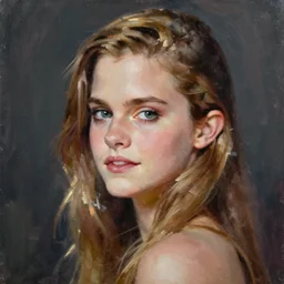 emma watson, korean kpop idol, lead singer of blackpink, oil - on - canvas