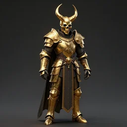3d render of a character concept of a goldskull headed gold knight hemet, hyper realistic, unreal, craig mullins, alex boyd, lord of the rings, game of thrones, dark souls, artstation, warhammer, unreal