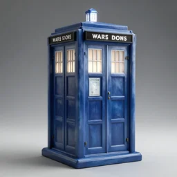 sculpture of the TARDIS , by MARVEL comics and Sandra Chevrier, 8k