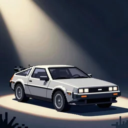 pixel art delorean