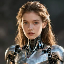 hyper realistic portrait of heroic machine robotic android beautiful girl, cinematic, artstation, cgsociety, full face shoulder, greg rutkowski, james gurney, mignola, craig mullins, brom redshift, vray, octane
