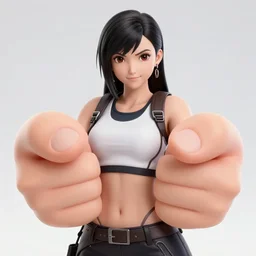 tifa lockheart with hilariously large hands