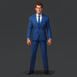 a lawyer in a blue business suit as a dead by daylight killer, concept art by Greg Rutkowski