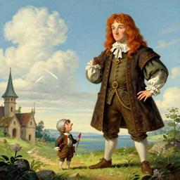 gullivers travels : gulliver next to a giant