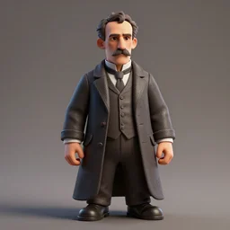 3d render of Nikola Tesla as a Borderlands character, digital art, behance, artstation, unreal render, unreal engine 5, octane