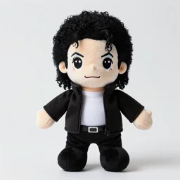 a micheal jackson plush toy,, high detailed, high res photograph