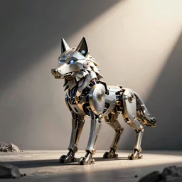 artistic mechanical wolf logo robotic droid