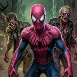 a highly detailed zombie! painting of zombie peter parker, by james gurney, greg rutkowski, by craig mullins