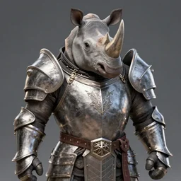 A beautiful portrait of an anthropomorphic rhino wearing paladin armor, character design, by Pixar style by Tristan Eaton_Stanley Artgerm and blizzard studios and Tom Bagshaw, hyper realism, high detail, trending on artstation, unreal engine 5, Lumen, 8k, 38mm photography