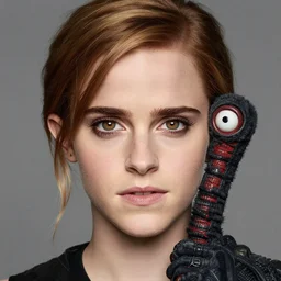 portrait of seamless amalgamation of emma watson's head and clayface's body, perfect eyes, david hamilton photography