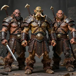 group vintage photograph of a real fantasy warrior orc tribe, tall, muscular, sharp fangs and tusks, armored, tribal paint, highly detailed