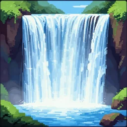 waterfall, amiga graphics,