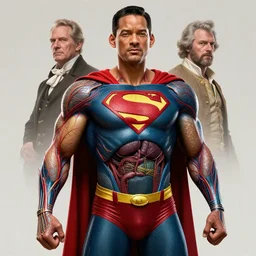 will smith as superman in minecraft, muscles, veins, arteries, intricate, organs, ornate, surreal, ray caesar, john constable, guy denning, dan hillier