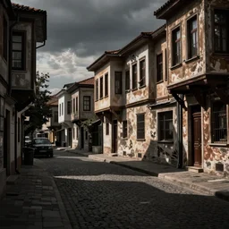 streets of sofia bulgaria, afternoon, moody lighting, in the style of giorgio de chirico