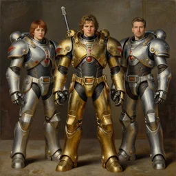brotherhood of steel power armor. formal portrait, intricate painting by ross tran, magali villeneuve, and jeremy mann.