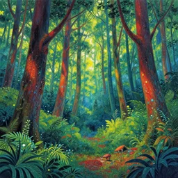 ( ( ( ( ( beautiful deep forests with dots ) ) ) ) ) by mœbius!!!!!!!!!!!!!!!!!!!!!!!!!!!, overdetailed art, colorful, record jacket