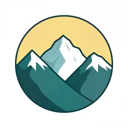 Mountains inside a circle, vector image