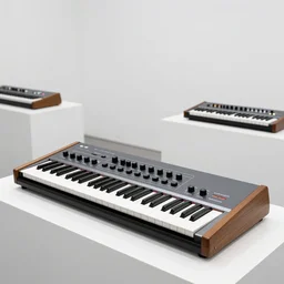 dezeen showroom, minimalissimo, archdaily, visualpleasure, 2 0 4 6 lab, teenage engineering moad, mother of all decks, product design concept, product shot of moog melotron synthesizer designed by dieter rams, jony ives, 8 k, highly detailed photo