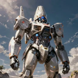 a rocket mech, anime, hyperrealistic