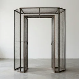 a portal made from metal in a room photo