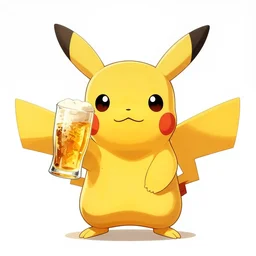 pikachu drinking german beer, realistic, 4k