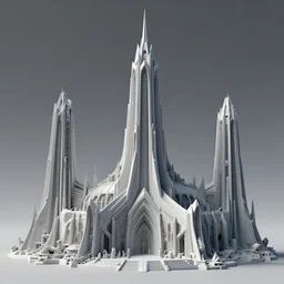 3 d sculpt of a minimalist futurist angular cathedral'necron architecture'evil gothic tron arcane ruins, warhmmer 4 0 k scifi tower spaceship inspired by the matrix, lotr, star wars, ilm, beeple, star citizen halo, mass effect, starship troopers, elysium, the expanse, high tech industrial, artstation unreal