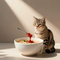 a cat soup with catsup