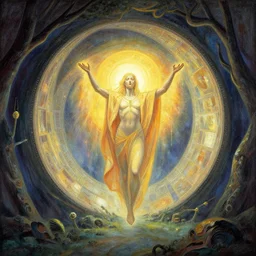 singular portal into godhood, philosophical concept illustrated by James Gurney and Zdislaw Beksinski