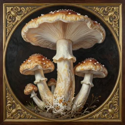 under the surface, by ivan shishkin, by asaf hanuka, by kiki smith, coherent, artwork, fungus, favolaschia - calocera, elegant, ornate, hyper realistic, super detailed, ancient ritual