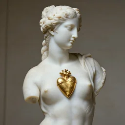 artistic portrait of a marble aphrodite, art by alessio albi 8 k ultra realistic, marble, gold, heart, women, classical art, textureg, trending on artstation, 4 k, hyperrealistic, focused, extreme details, unreal engine 5, masterpiece