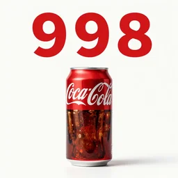 an advertisement for coca cola, a can of coke on a blank background, 1 9 9 8.