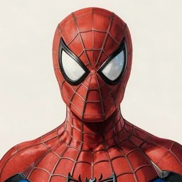 spiderman with the head of willem dafoe, highly detailed, akira toriyama drawing