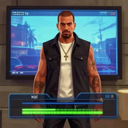 XQC as a GTA character in a loading screen