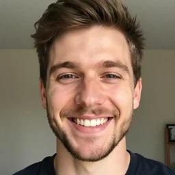 stock image photo of a white guy smiling, closeup, selfie, HD