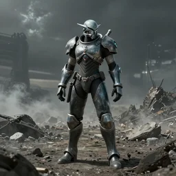 wide angle lens character portrait of a saryn warframe standing in an ash filled wasteland in the style of final fantasy xiv, saryn, warframe, final fantasy, final fantasy 1 4, final fantasy xiv, realistic shading, john singer sargent, realistic lighting, very well detailed, rubber suit