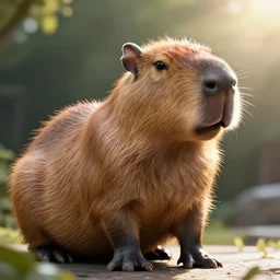 capybara, cinematic, hyper realism, high detail, bright lights, lens flare, octane render, 8k