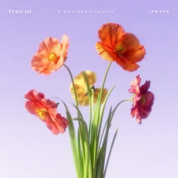 album cover of flowers wilting on psychedelics flume! blender render, dynamic lighting, minimal!!!!!!!