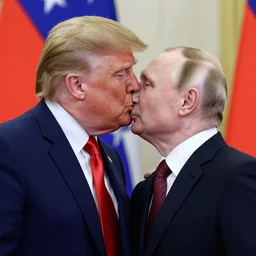 Trump kissing Putin