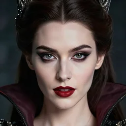 photo of a real-life beautiful vampire queen, eye contact, headshot, highly detailed, 4k