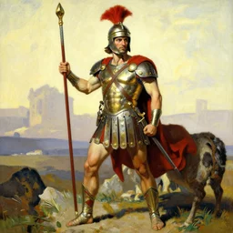 Gladiator painted by Norman Rockwell
