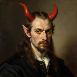 portrait of the devil by petros afshar, hyper real, laurie greasley, jc leyendecker and singer sargent