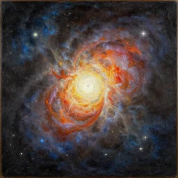 the cosmos, an abstract painting by leonardo da vinci