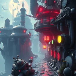 dieselpunk wonderland, highly detailed, 8 k, hdr, award - winning, octane render, artstation, volumetric lighting, anime wallpaper, pop art color