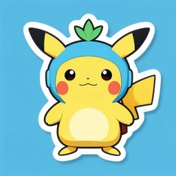 cute miss mascot marill marill marill pokemon sticker art, cronobreaker, beeple