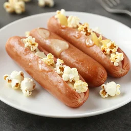 sausages filled with popcorn
