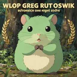 a green hamster, illustration concept art anime key visual trending pixiv fanbox by wlop and greg rutkowski and makoto shinkai and studio ghibli and kyoto animation symmetrical facial features