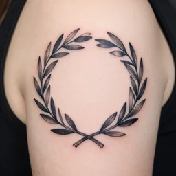 olive branches, circle design, tattoo design, inking on skin