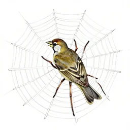 weaver worker in a spider web, technical diagram