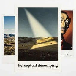 perceptual decoupling, poster by Steve Thomas and Mike beeple Winklemann and Salvador Dali, screen print